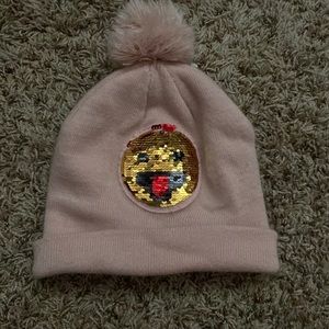 Pink flip beanie